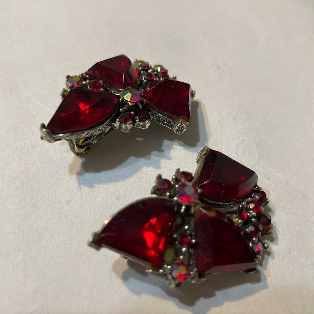 Ruby red triangular glass stones/aurora borealis … - image 4