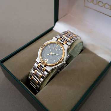 【在庫処分】セール　1万円均一　稼働　GUCCI 9000M ボーイズサイズ GUCCI グッチ 9000M ラウンドフェイス 腕時計 ステンレス