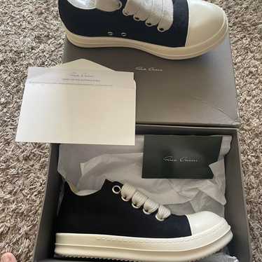 RICKOWENS♡DRKSHDW ポータービル カーゴ スニーカー DRKSHDW | OVERDYED DENIM STUDS ABSTRACT SNEAKERS スニーカー