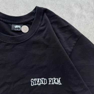 stussy standfirm Tシャツ　Lサイズ STAND FIRM”old stussy 紺タグ プリント Tシャツ L 紺 - メルカリ