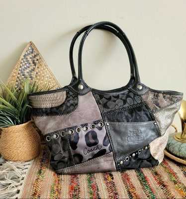 希少✨Vintage Coach Patchwork Animal Wallet Coach Signature Patchwork Shoulder Bag Animal Print