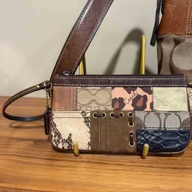 バッグ Coach Patchwork Leopard Python Pouch Bag 💌SOLD💌 Coach Leopard Print Patchwork Mini Bag 🍒✨🐆 $225