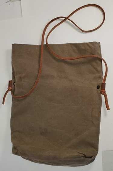 【archive】80s 90s Military Shoulder-bag 1980s Green Canvas Shoulder Bag Army Surplus Student Snack