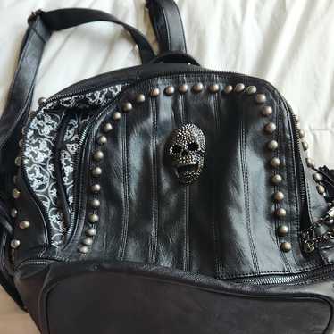 skull studs leather backpack BLACK 地雷 Amazon.com: RainboSee Women Black Studded Backpack Skull