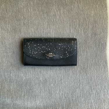 ポーチ COACH PARK Star Glitter Small Wristlet F38641 COACH Midnight Blue & Silver Star Glitter Small Wristlet