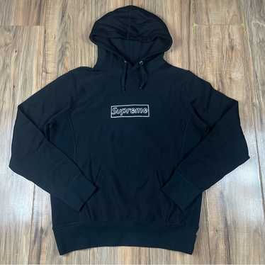 トップス KAWS Chalk BOX Logo Hooded Sweatshirt Supreme KAWS Chalk Logo Hooded Sweatshirt Black Men's - SS21