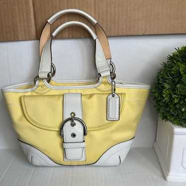 バッグ Rare Color Vintage Coach Yellow Day Pack Coach Yellow Backpack Daypack Turn Lock Vintage simple rare