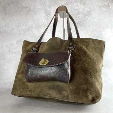 トートバッグ Miu Miu Camel Suede Leather Shopping Bag Miu Miu Camel Bag With Ostrich