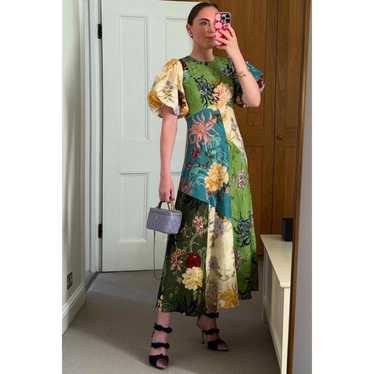 送料関税込み★Alemais★Avery フローラル リネン ミディドレス AVERY SPLICED MIDI DRESS – ALEMAIS