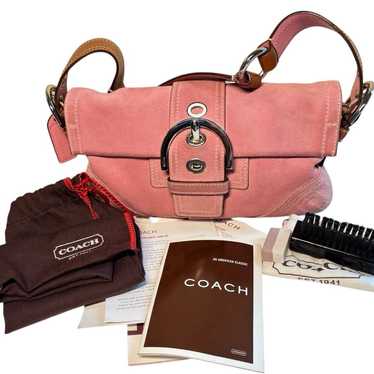 coach ヴィンテージバック　ピンク Vintage pink suede coach - Gem