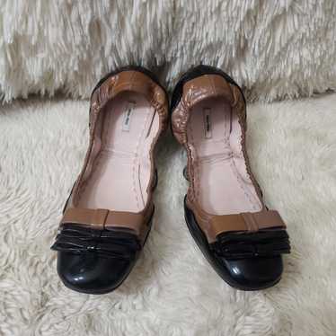 靴 Miu Miu Women's Brown and Black Ballet Miu Miu Ballerinas Size 37 IT