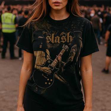 GUNS N ROSES SLASH Hanes Tシャツ ブラック スケルトン Guns n roses slash - Gem