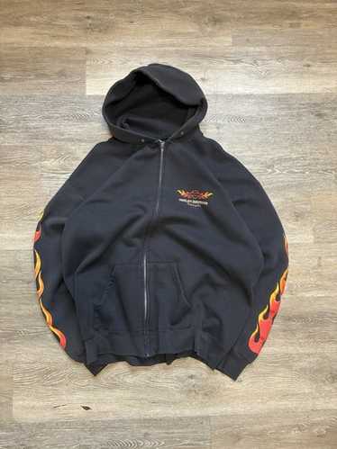 90s Harley-Davidson フレイム ファイヤー イーグルパーカー 90s) harley davidson flame - Gem