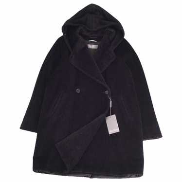 コート SPORTMAX BLACK ALPACA BLEND MODICO COAT SPORTMAX Code Rabbit Fur Trim Down Jacket Double Breasted