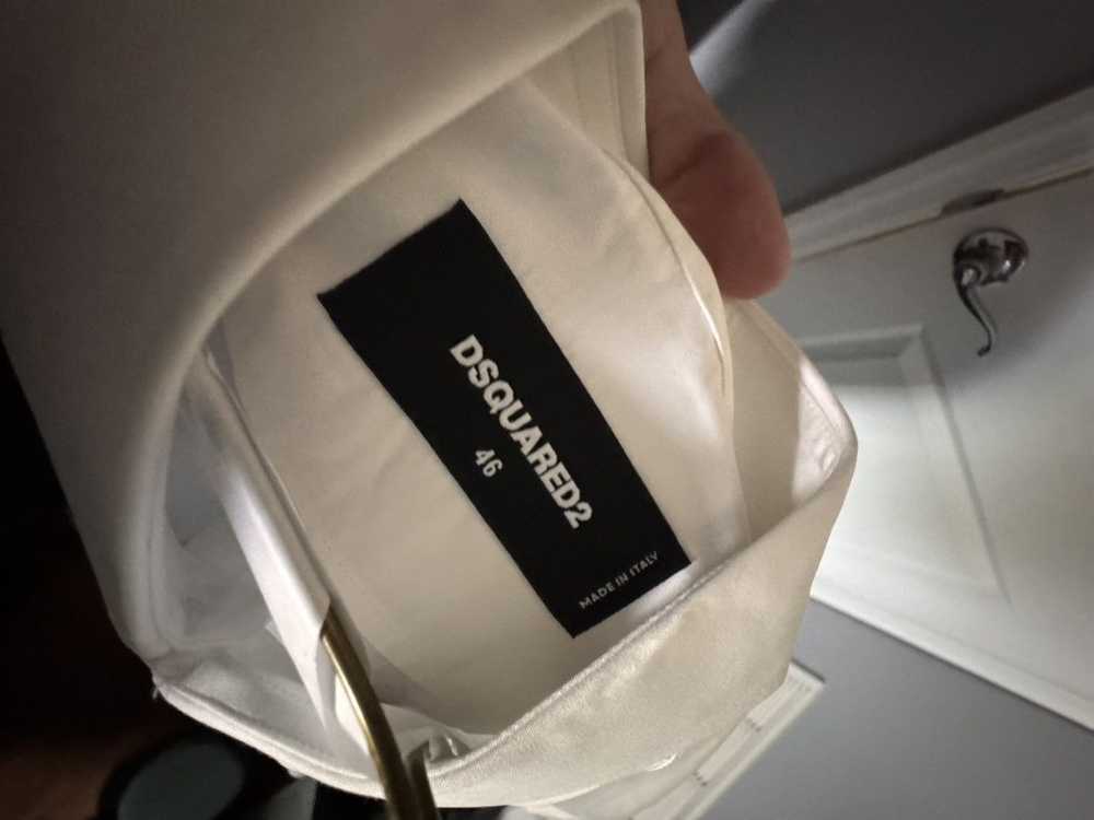 Dsquared2 DSquared2 White Printed Text Button Up … - image 7