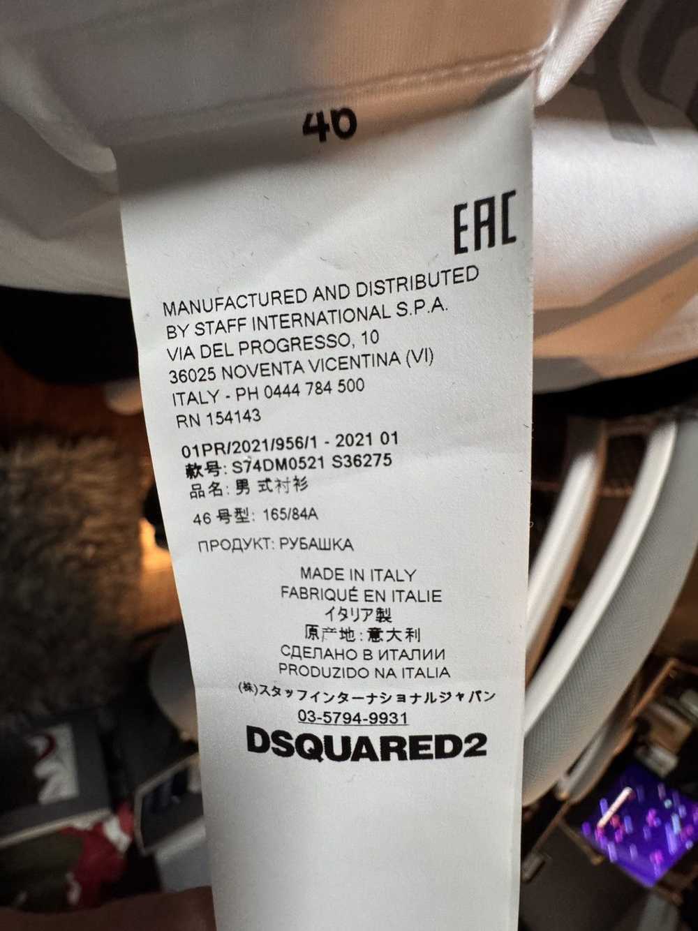 Dsquared2 DSquared2 White Printed Text Button Up … - image 8