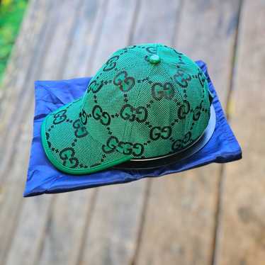 新作 袋付き GUCCI グッチ GGストリーム グリーン キャップ 帽子 Gucci cap green gg - Gem