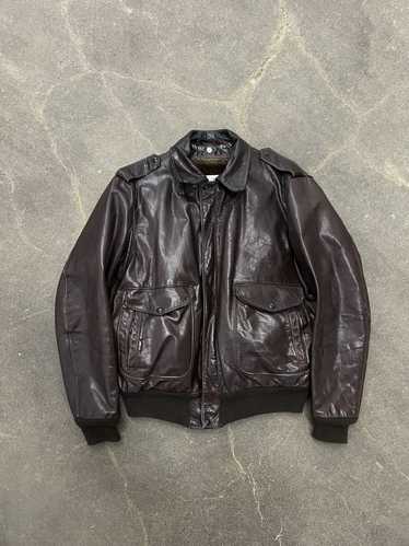 ジャケット・アウター 80s Schott suede leather bomber jkt Schott flight jacket/48/leather/brw/plain/i-s-674… - Gem