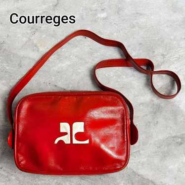 vintage Courrèges shoulder bag leather Vintage Courreges Black Leather Shoulder Bag 1980s