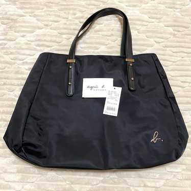 バッグ agnes b. voyage leather bag black gold Agnes B voyage Black nylon leather trimmed tote Bag - Gem