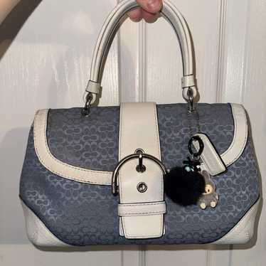 バッグ COACH soho signature Hand bag Blue COACH® | Upcrafted Soho Flap Bag In Signature Jacquard