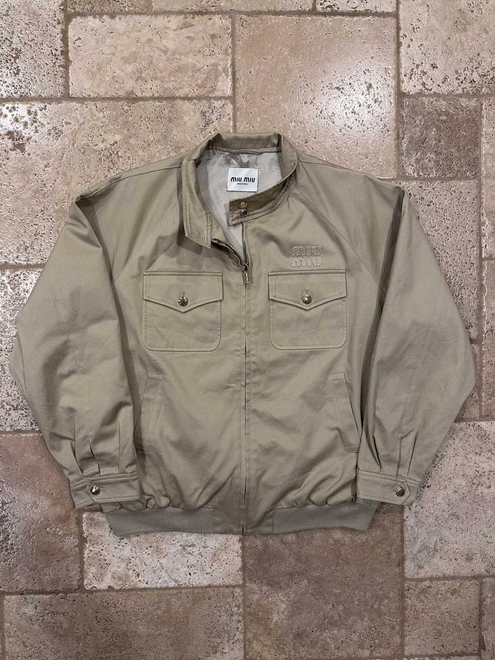 Miu Miu Miu Miu Khaki / Biege Chino Cord Logo Blo… - image 3