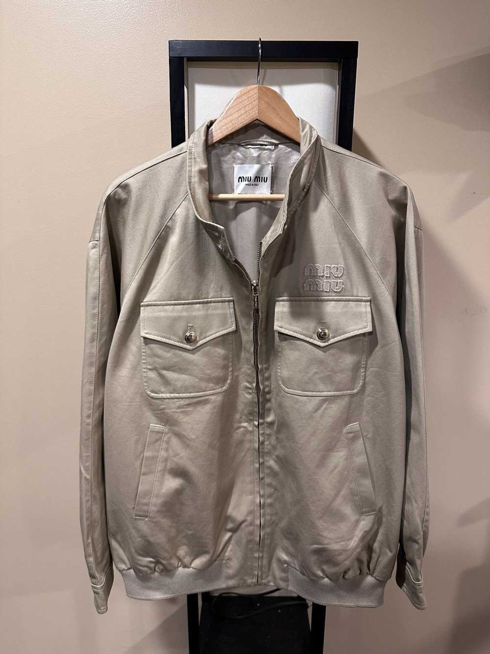 Miu Miu Miu Miu Khaki / Biege Chino Cord Logo Blo… - image 5