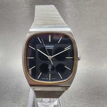 SEIKO QUARTZ スクエア型メンズクオーツ時計 7830-5140 稼働 セイコー シャリオ 7830-5030 スクエア QZ シルバー文字盤