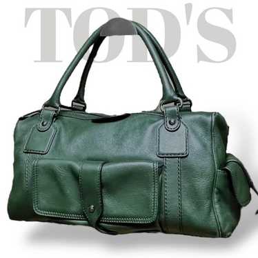 ［TODS ］OLIVE GREEN LEATHER HANDBAG Tod's Leather Green Shoulder Bag Purse Handbag | eBay