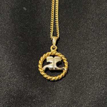 Courrèges ❤︎ Vintage ❤︎ necklace Courrèges Necklace With Gold-plated Chain and Brand Logo - Etsy