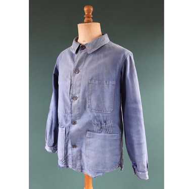 50s 60s French Work JKT 超希少 ブラックリネン ユーロ