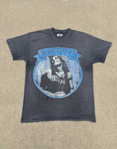 希少 80s BON JOVI バンドTシャツ シングルステッチ USA製 XL Distressed Bon Jovi T-Shirt: Mens Bon Jovi T-Shirt