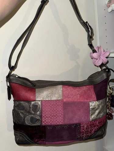 バッグ Coach Signature Patchwork Hand Bag Pink Coach Signature Patchwork Tote Shoulder Bag￼￼. Limited