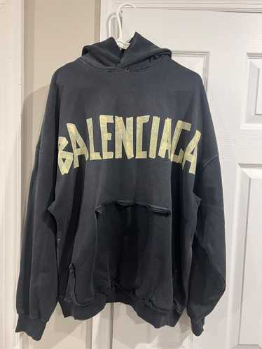【極美品】Balenciaga 23SS distressed hoodie BALENCIAGA(バレンシアガ) DAMAGE DESTROYED HOODIE (black