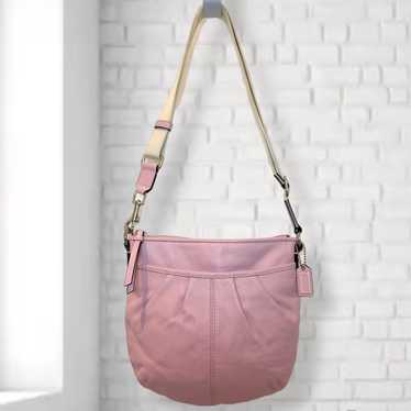 美品 1642 Coach Soho ワンショルダーバッグ シボ革 ピンク 極希少] COACH ワンショルダー SOHO マイクロシグネチャー