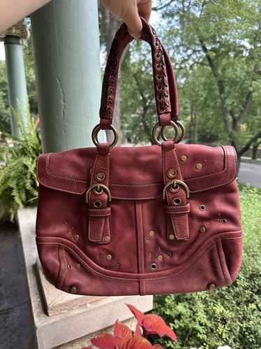 バッグ Coach Soho Flap Burgundy Suede Handbag 💌SOLD💌 Coach Red Suede SoHo Flap Bag 🍒 $495 free shipping