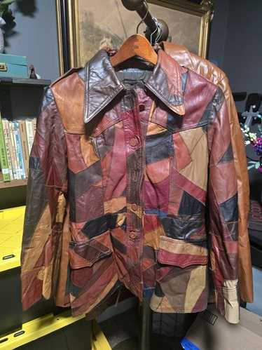 ジャケット・アウター 70s remake Tailored jacket Vintage Vintage 70s leather patchwork jacket - Gem