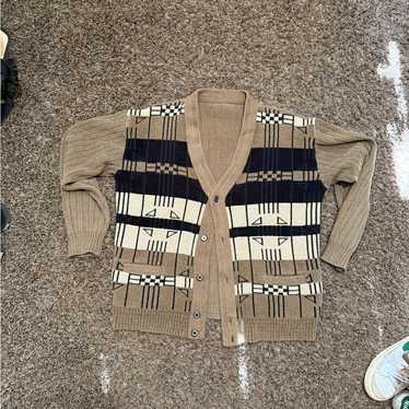 Source Unknown Brown And Black Patterned Cardigan - image 1