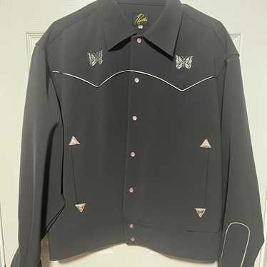 【未使用】WILDSIDE × Needles COWBOY Jacket NEEDLES Cowboy Casual Jacket Coat Gray Charcoal Size-M New