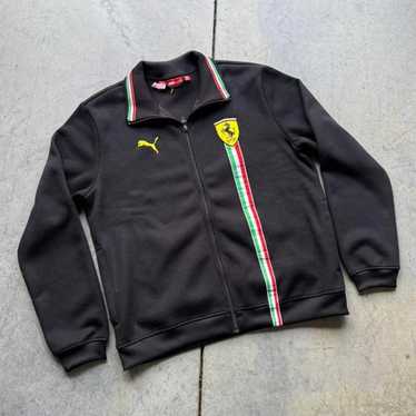 トップス 00's Puma Velour Track Jacket Y2K Vtg 2000s Y2K Puma Track Jacket Mens M Navy Red Stripe Zip