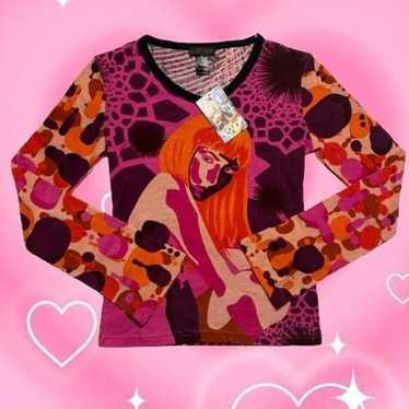長袖カットソー グランジ y2k ダメージ加工 CUSTO BARCELONA Y2K CUSTO BARCELONA Graphic Long Sleeve Top (S) – Holy Thrift