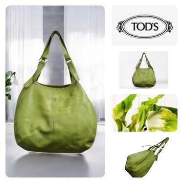 ［TODS ］OLIVE GREEN LEATHER HANDBAG Tods handbag green - Gem