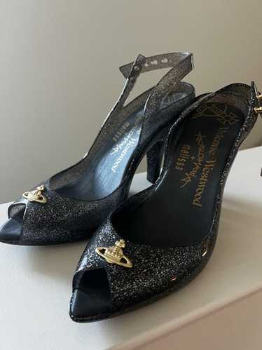 vivienne westwood × melissa　パンプス 黒 Melissa × Vivienne Westwood》ストラップパンプス 黒
