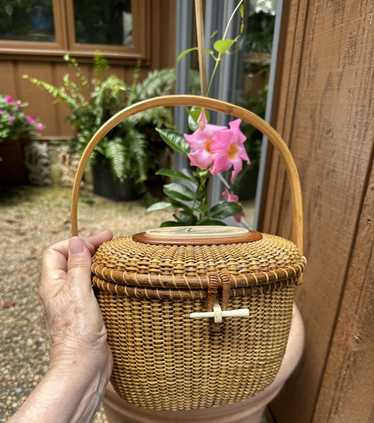 BIG NANTUCKET ウーヴンレザーバスケットバッグ Ф Nantucket basket purse - Gem