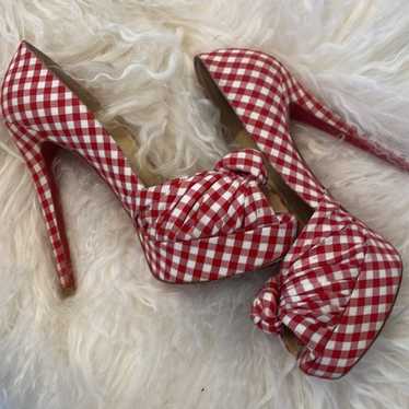 Christian Louboutin　パンプス　レッド　23.5㎝　チェック 120 mm - パテントレザー - ブラック - ウィメンズ
