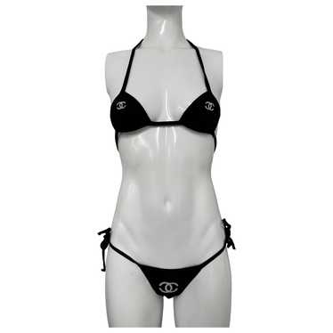 CHANEL ビキニ Swimsuit top - Stretch jersey, black, white & gold — Fashion