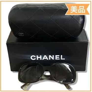 【美品】CHANEL sunglasses coco camellia y2k Chanel Sunglasses Black with Heart Coco Mark & Camellia