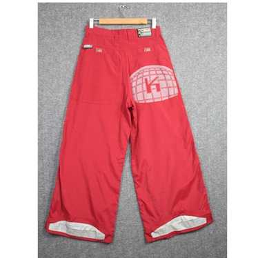 パンツ 90s Kik Wear Rave Baggy Pant Vintage 90s Y2K Kik Wear Knet Nylon Baggy Wide Leg Rave