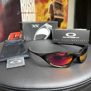 【USA製】00s テック y2k OAKLEY TWENTY XX Oakley Twenty XX Ice Iridium Sunglasses Silver/Blue Unisex