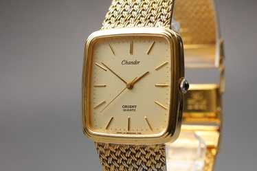 Chandor ORIENT QUARTZゴールドダイヤル 腕時計 Vintage ORIENT Square Quartz Watch Gold Plated With Diamonds